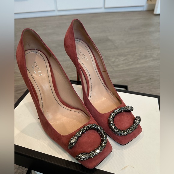 Gucci Dionysus Suede Square Toe Pump - Rose - Picture 2 of 9